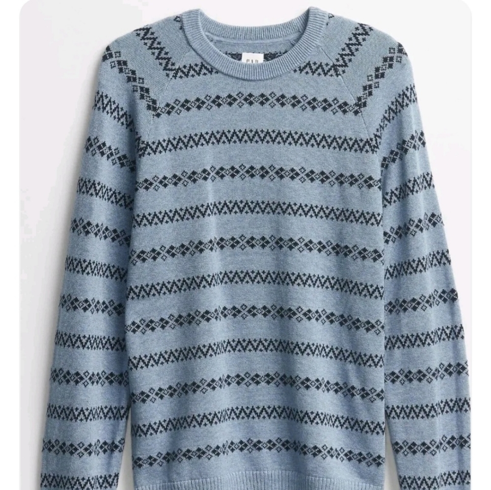 NEW Gap Men's Lightweight Sweater Blue Heather Crew Neck size XL Extra Large